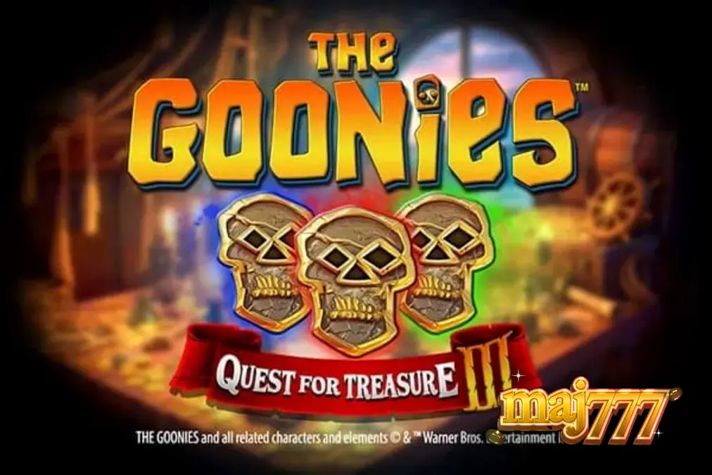 Tampilan visual slot The Goonies Quest for Treasure 3 dengan elemen petualangan bajak laut